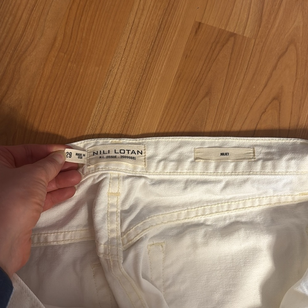 Nili Lotan Juliet Women's White (cream) Jeans, size 29. **hemmed** - Picture 6 of 12